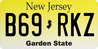 NJ license plate B69RKZ