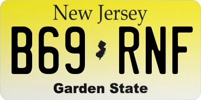 NJ license plate B69RNF