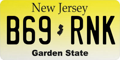 NJ license plate B69RNK