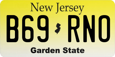 NJ license plate B69RNO