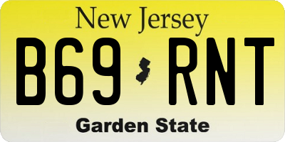 NJ license plate B69RNT