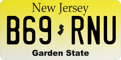 NJ license plate B69RNU