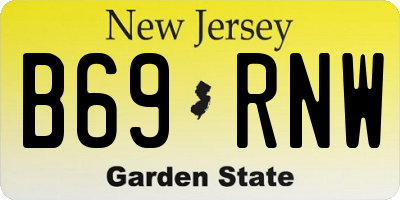 NJ license plate B69RNW