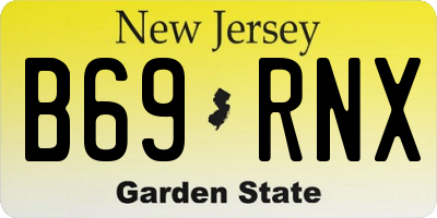 NJ license plate B69RNX