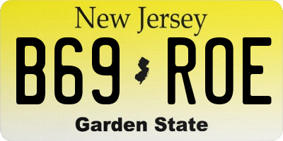 NJ license plate B69ROE