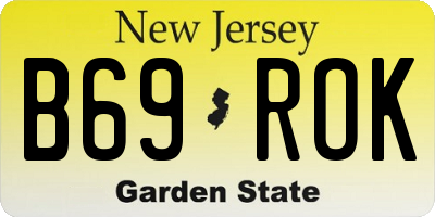 NJ license plate B69ROK