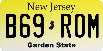 NJ license plate B69ROM