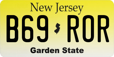 NJ license plate B69ROR
