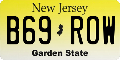 NJ license plate B69ROW