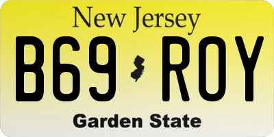 NJ license plate B69ROY