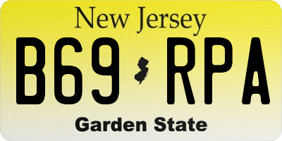 NJ license plate B69RPA