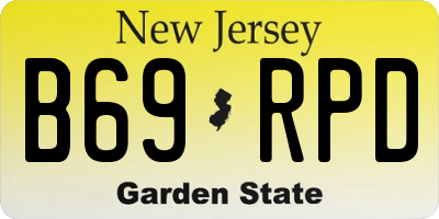 NJ license plate B69RPD