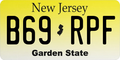 NJ license plate B69RPF