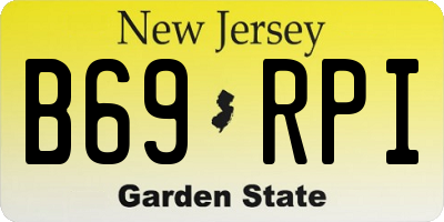 NJ license plate B69RPI
