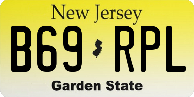 NJ license plate B69RPL