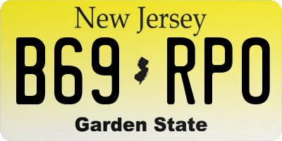 NJ license plate B69RPO