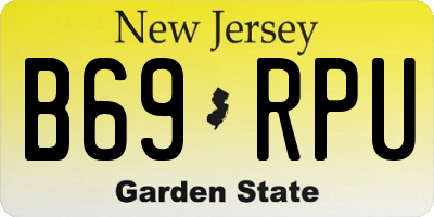 NJ license plate B69RPU