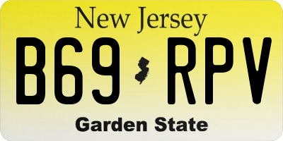 NJ license plate B69RPV