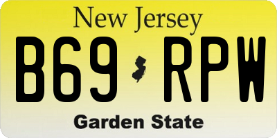 NJ license plate B69RPW