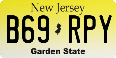 NJ license plate B69RPY
