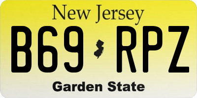 NJ license plate B69RPZ