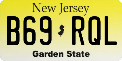 NJ license plate B69RQL