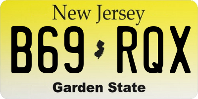 NJ license plate B69RQX