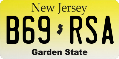 NJ license plate B69RSA