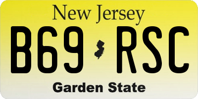 NJ license plate B69RSC