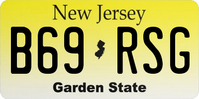 NJ license plate B69RSG