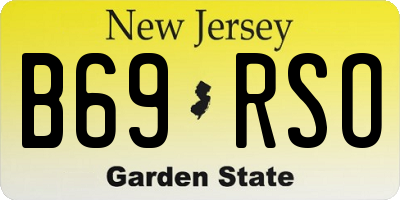 NJ license plate B69RSO