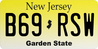 NJ license plate B69RSW