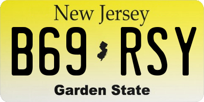 NJ license plate B69RSY