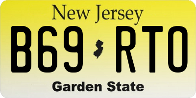 NJ license plate B69RTO