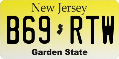 NJ license plate B69RTW