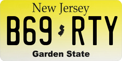 NJ license plate B69RTY