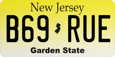 NJ license plate B69RUE