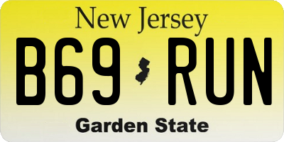 NJ license plate B69RUN