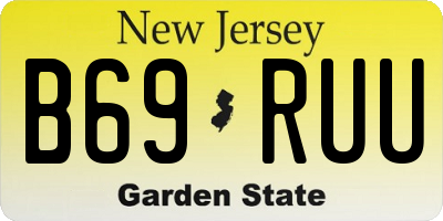 NJ license plate B69RUU