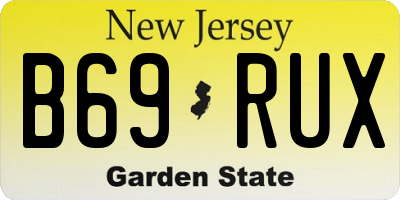 NJ license plate B69RUX