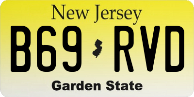 NJ license plate B69RVD