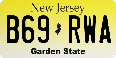 NJ license plate B69RWA