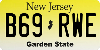 NJ license plate B69RWE