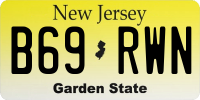NJ license plate B69RWN