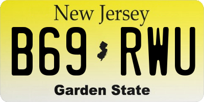 NJ license plate B69RWU