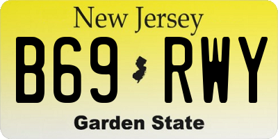 NJ license plate B69RWY