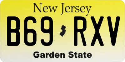 NJ license plate B69RXV
