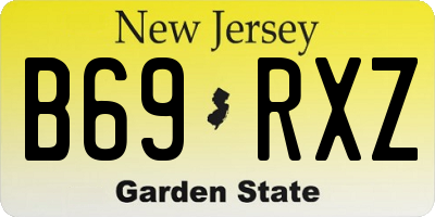 NJ license plate B69RXZ