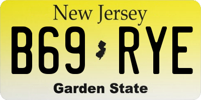 NJ license plate B69RYE