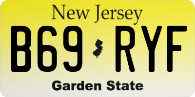 NJ license plate B69RYF
